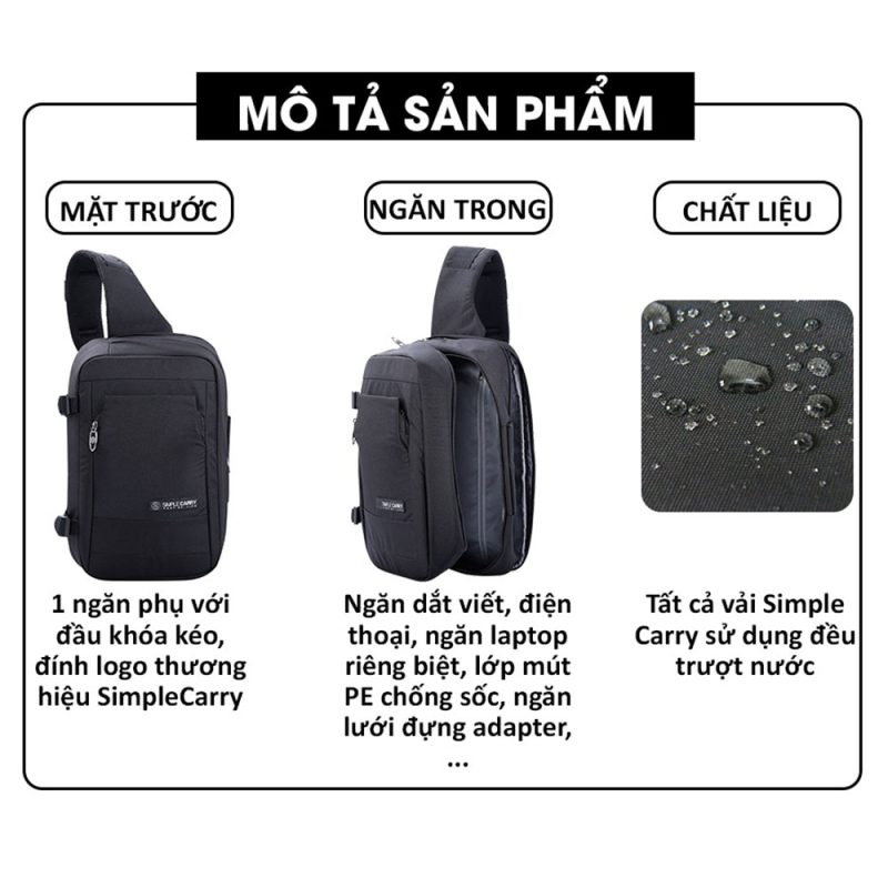 Balo đeo chéo Simplecarry SLING BIG Mã BS1444 15 Balo-Simplecarry-SLING-BIG