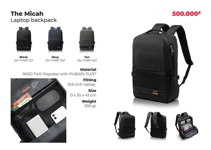 Balo laptop Kmore The Micah Backpack 13 Balo laptop Kmore The Micah Backpack 13