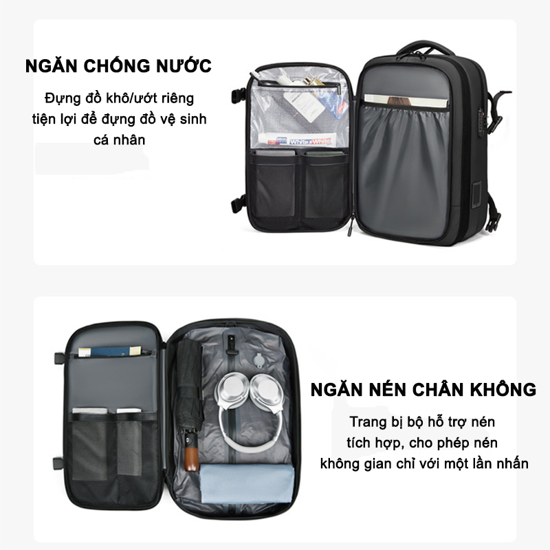 Balo du lịch cỡ lớn hút chân không tự động laptop 17.3" OE7797 24 Balo du lịch cỡ lớn hút chân không tự động laptop 17.3" OE7797 24